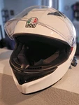 Agv K3 Helmet Mono White Size Xl With Lexin G2P. Fixed Price $150.00.