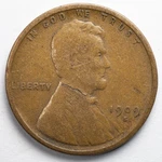1909-S Lincoln Wheat Penny Cent Fine (f). Fixed Price $105.00.