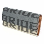 Jdm Bride Racing Trifold Wallet For Women Black Gray Gradation Fabric Tan Leathe. Fixed Price $19.99.