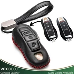 Vitodeco 3-BUTTON Leather Key Fob Case For Porsche 911,PANAMERA,MACAN,CAYENNE. Fixed Price $14.99.