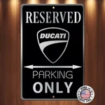 Ducati Black Brushed Etched Aluminum Parking Only Sign 8" X 12" Look!. Fixed Price $29.97.