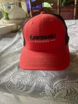 Kawasaki Engines Orange And Black Mesh Back Snap Cap. Fixed Price $10.00.