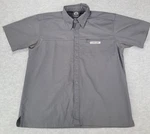 Brp Racing Shirt Can-am Gray Heavyweight Short Sleeve Button Up Pocket Mens. Fixed Price $12.46.