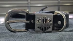 Genuine Harley-davidson Black Leather Belt W/bar & Shield Chrome Buckle Size 34. Fixed Price $34.99.