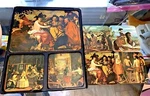 Vtg Apollo At The Forge Vulcan Triumph Bacchus Diego Velazquez Coaster Set BC9. Fixed Price $15.00.