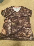 Womens T-shirt Skull V-neck Med Camo Ladies Lethal Threat Hunting Backwoods. Fixed Price $12.99.