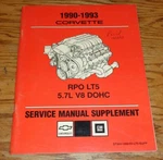 1990 1991 1992 1993 Chevrolet Corvette Rpo LT5 5.7L V8 Dohc Shop Service Manual. Fixed Price $40.00.