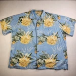 Joe Marlin Men's 3XLT Floral Hawaiian Blue Yellow Button Down Short Sleeve Shirt. Fixed Price $12.00.