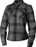 Icon Women's Fallblock Flannel Jacket Black Medium 2822-1900. Fixed Price $250.00.