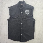 Hot Leathers 2ND Amendment Shirt Mens Xl Black Denim Sleeveless Button Up. Fixed Price $17.50.