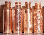 100% Pure Copper Hammered Water Bottle Drinking Tumbler Health Benefits Litre. Fixed Price $24.55.