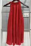 River Island Women's Red Pleated Halter Top Blouse Size 12. Fixed Price $12.69.