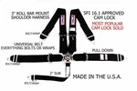 Rjs Sfi 16.1 Universal 5PT Cam Lock Racing Harness Belt Black & All Hw. Fixed Price $167.99.