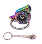 Gt//rotors Miniature Automotive Part Turbo Keychain Metal Neo Chrome Purple. Fixed Price $22.54.