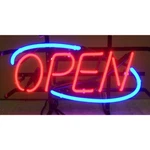 Neonetics 5OPENN Blue Border Sign. Fixed Price $197.65.