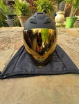 Icon Airflite Rubatone Peace Keeper Motorcycle Helmet Black And Gold Medium. Fixed Price $200.00.